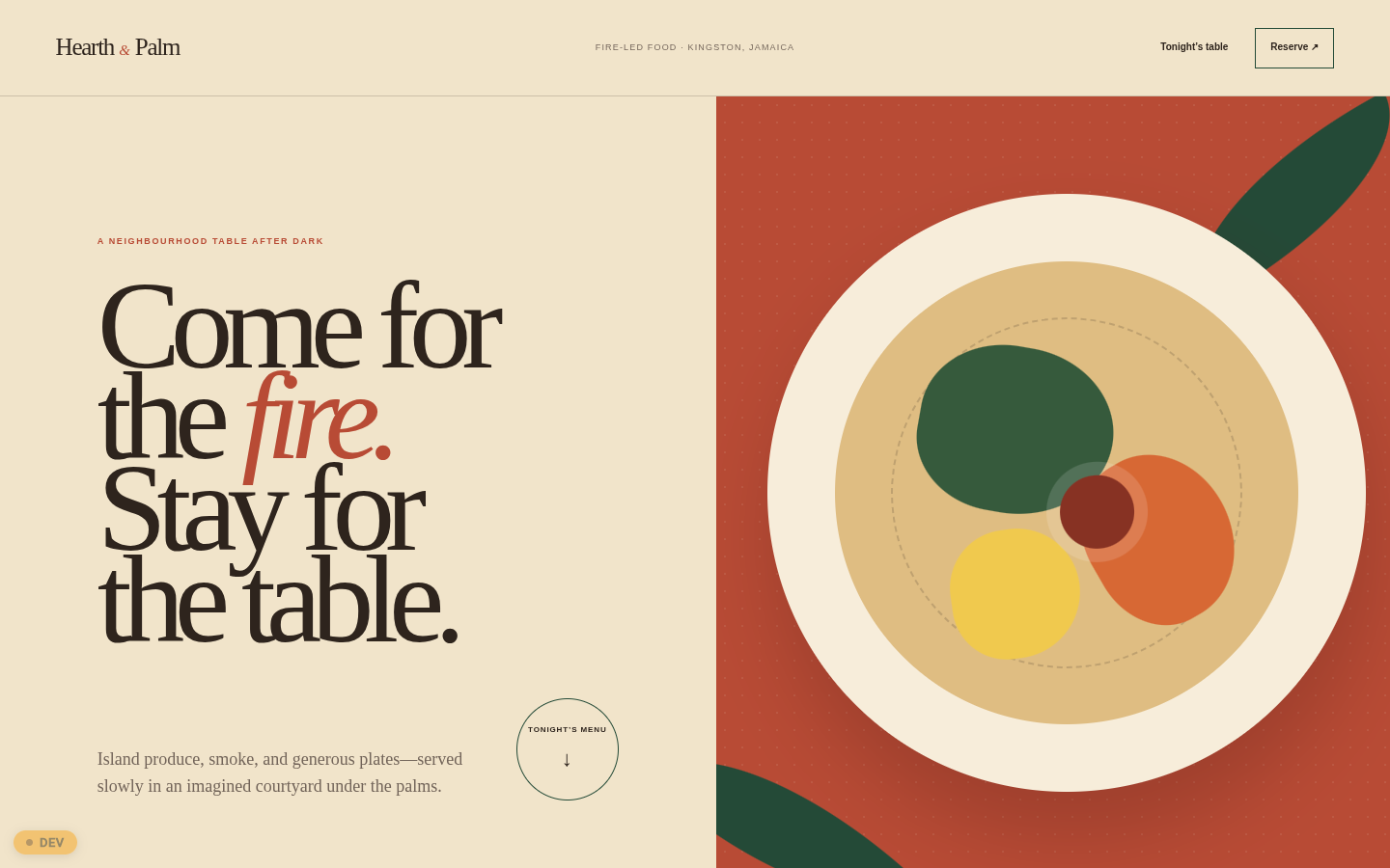 Hearth & Palm interface preview