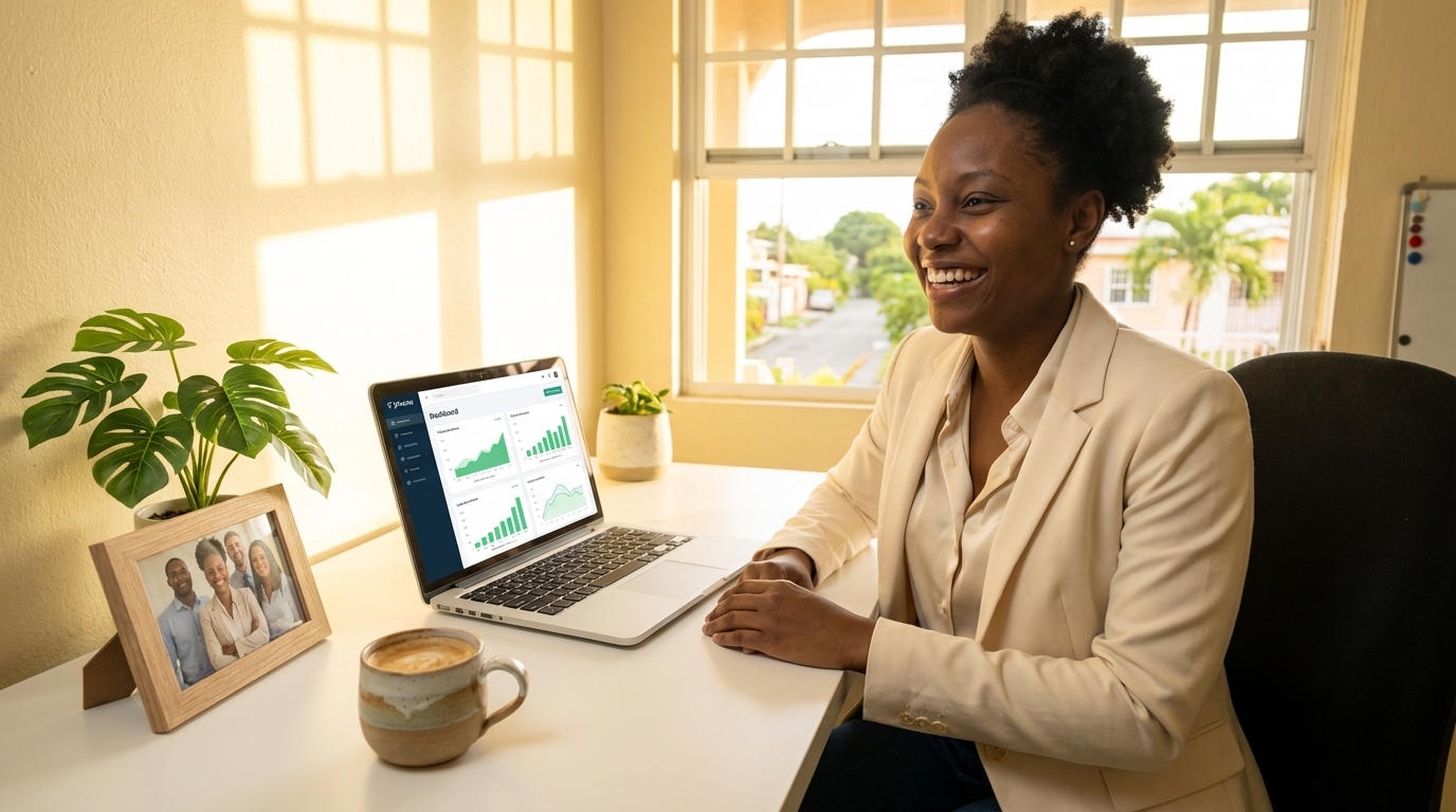 Thriving business owner with complete financial control
