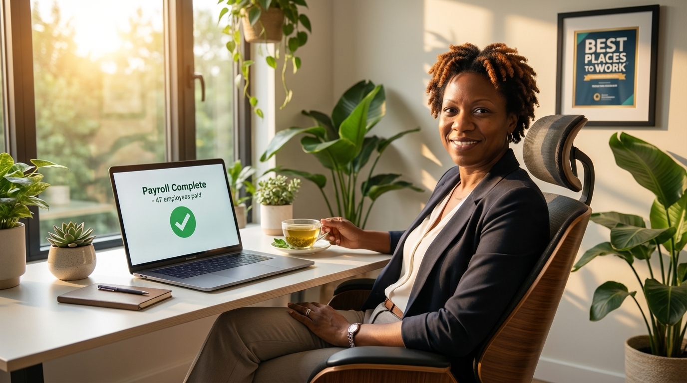 Thriving business owner with streamlined payroll